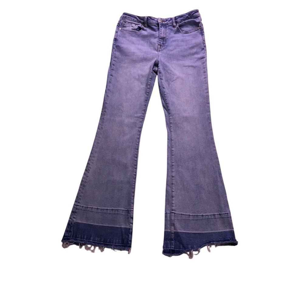 Driftwood Wyatt Flare Jeans Womens 28 Blue Raw Hem High Rise Boho